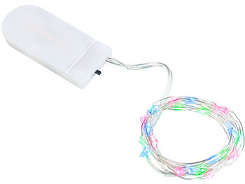 Lunartec Mini LED Lichterkette: 10er-Set LED-Lichterdraht mit je 24 Mikro- LEDs, je 1,2 m, IPX4, RGB (Drahtlichterkette)
