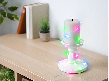 Lunartec Mini LED Lichterkette: 10er-Set LED-Lichterdraht mit je 24 Mikro- LEDs, je 1,2 m, IPX4, RGB (Drahtlichterkette)