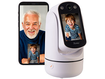 7links video telefonie: 2-in-1 WLAN-beveiligingscamera & videofoon, IPS ...