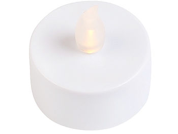 Britesta Teelichter mit Batterie: 12er-Set LED-Teelichter, täuschend echte flackernde Flamme, Timer,IP44 (LED-Teelichter bewegliche Flamme)
