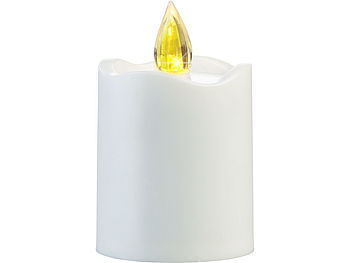 PEARL Grab LED-Kerze: 8er-Set flackernde Grablicht-LED-Kerzen mit Dämmerungssensor, weiß (Friedhofskerzen LED)