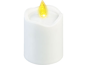 PEARL LED Kerzen für Friedhof: 4er-Set flackernde Grablicht-LED-Kerzen mit Dämmerungssensor, weiß (Grablicht Laterne)