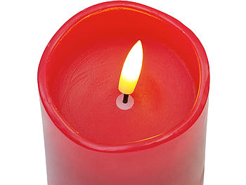 Britesta LED Kerze: 4er-Set flackernde LED-Adventskerzen mit Fernbedienung, dimmbar, rot (LED Kerzen mit Fernbedienung)