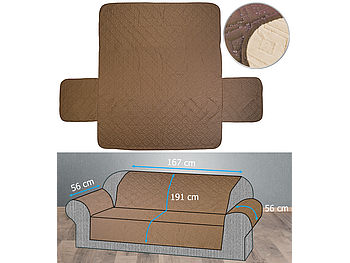 Wilson Gabor Sofabezug: Haustier-Schonbezug für 3-Sitzer-Sofa, wasserabweisend, Beige/Braun (Ersatz-Wendebezug)