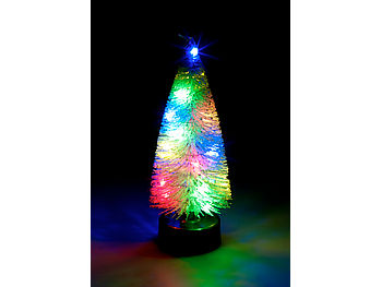 infactory Mini LED Weihnachtsbaum: 2er-Set bunte LED-Weihnachtsbäume mit USB-Betrieb, 25 cm hoch (Weihnachtsbaum leuchtend)