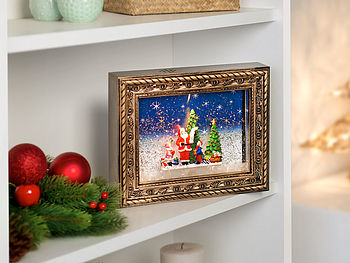 infactory Weihnachtsbild mit Musik: Weihnachts-Bilderrahmen 