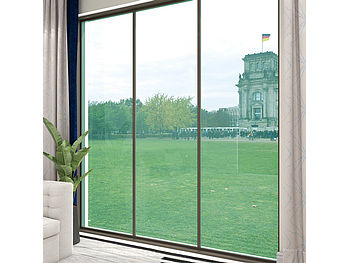 infactory Spiegelfolie Fenster: 2er-Set Isolier-Spiegelfolie, selbstklebend, Sicht-/UV-Schutz,60x200cm (UV Schutz Fenster)