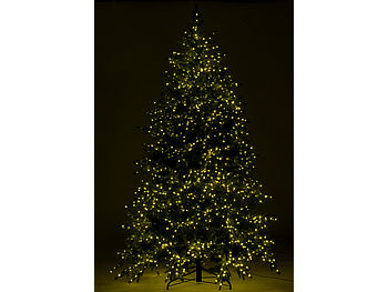 infactory LED Weihnachtsbaum innen: Künstlicher Premium-Weihnachtsbaum mit 3000 LEDs, 8 Leuchtmodi, 210 cm (LED Beleuchteter Weihnachtsbaum)