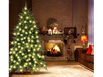 infactory LED Weihnachtsbaum innen: Künstlicher Premium-Weihnachtsbaum mit 3000 LEDs, 8 Leuchtmodi, 210 cm (LED Beleuchteter Weihnachtsbaum)