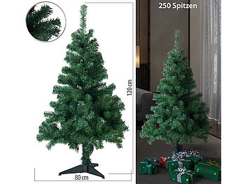infactory Deko: Künstlicher Weihnachtsbaum, 120 cm, 250 Spitzen, mit Ständer (Plastik Weihnachtsbaum)