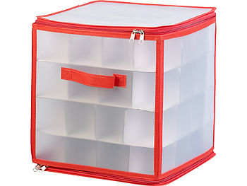 infactory Weihnachtskugelbox: Aufbewahrungsbox für 64 Christbaumkugeln bis 6 cm, Tragegriffe (Christbaumkugeln Aufbewahrung)