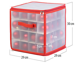 infactory Weihnachtskugelbox: Aufbewahrungsbox für 64 Christbaumkugeln bis 6 cm, Tragegriffe (Christbaumkugeln Aufbewahrung)