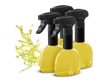 Rosenstein & Söhne Essig- & Öl-Sprühflasche: 4er-Set Speiseöl-Sprühflaschen, 280ml, lebensmittelecht (Küchen Öl Sprühflasche)