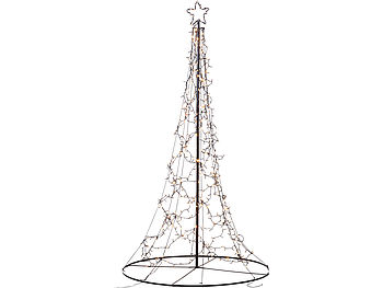 Lunartec LED Metallbaum: 4er-Set LED-Metall-Tannenbaum, Stern, für außen, 180 cm, 500 LEDs,IP44 (Lichtpyramiden)