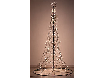 Lunartec LED Metallbaum: 4er-Set LED-Metall-Tannenbaum, Stern, für außen, 180 cm, 500 LEDs,IP44 (Lichtpyramiden)
