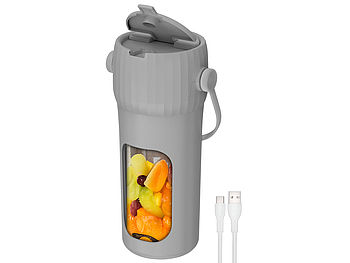 Rosenstein & Söhne Drink Mixer: 2er-Set Power Akku-Getränkemixer 100 W, 6 Klingen, 1.500 mAh (Smoothie Mixer to Go)