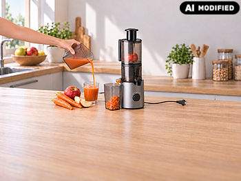 Rosenstein & Söhne Kaltentsafter: Elektro-Ganzfrucht-Kalt-Entsafter, 800ml, Rücklaufgang, 60 U/min, 200W (Slow Juicer)