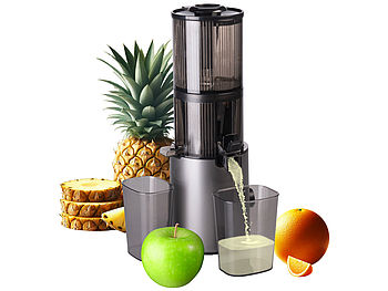 Rosenstein & Söhne Kaltentsafter: Elektro-Ganzfrucht-Kalt-Entsafter, 800ml, Rücklaufgang, 60 U/min, 200W (Slow Juicer)