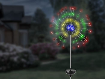 Lunartec LED Feuerwerk Outdoor: Garten-Solar-Lichtdeko mit Feuerwerk-Effekt, 120 bunte LEDs, IP44 (LED Feuerwerk außen)