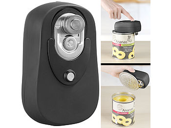 Rosenstein & Söhne Elektrischer Dosenöffner: Sicherheits-Dosenöffner mit Akku, wiederverschließbares Öffnen, USB (Dosenöffner für Senioren)