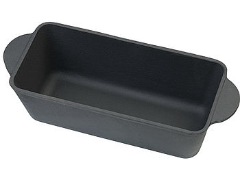 Rosenstein & Söhne Brotbackform mit Deckel: 2er-Set Gusseisen-Kastenformen mit Deckel, 25 x 12 x 9 cm, 2er-Set (Backform mit Deckel)