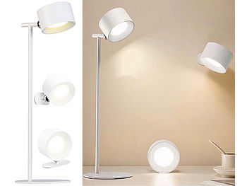 Lunartec LED Lampe Akku: 3in1-Akku-LED-Leuchte, 30 Std. Leuchtdauer, 243 lm, Aluminium, weiß (Leselampe Akku kabellos)