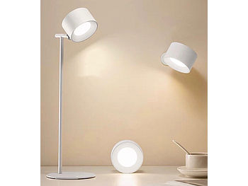 Lunartec LED Lampe Akku: 3in1-Akku-LED-Leuchte, 30 Std. Leuchtdauer, 243 lm, Aluminium, weiß (Leselampe Akku kabellos)
