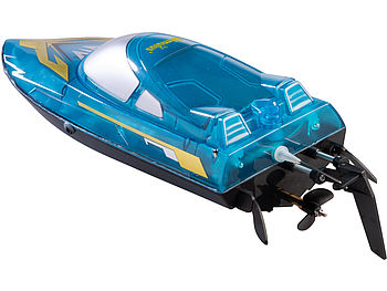 Bateau Télécommandé Rapide LED 2,4 GHz – 2 Batteries Pour 80 Min, Retournement 180°, Pour Piscine Lac Mer, Dès 8 Ans