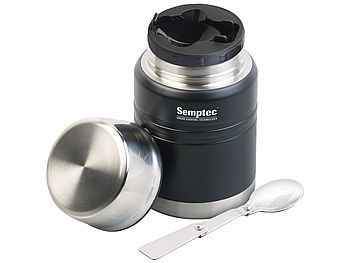 Semptec Thermobecher Suppe: Vakuum Thermobehälter für Essen, Getränke & Suppen, Löffel, 500ml (Thermobecher to Go Suppe)