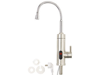 Scaldacqua Elettrico Istantaneo 3000W Con Display LED - Rubinetto In Acciaio Inox Per Cucina