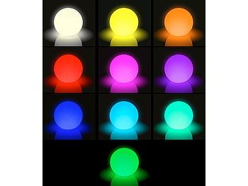 Lunartec LED-Dekokugeln: 2er-Set Akku-Leuchtkugeln für innen & außen, Ø 30 cm, IP54, RGBW-LED (Stimmungsleuchte LED)