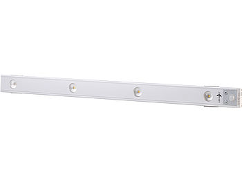 Lunartec LED-Leiste Küche: Akku-LED-Unterbauleuchte, CCT, 4 Lichtkegel, Versandrückläufer (Unterbauleuchten LED Akku Magnet)