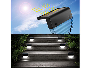 Lunartec Zaunlicht: 8er-Set Solarlampen für Treppen-/Zaun-Beleuchtung, RGBW-LEDs, 2 Modi (Zaunleuchten)