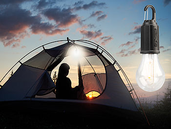 Lunartec LED Birne aufladbar: 8er-Set LED-Akku-Glühbirnen mit je 120 Lumen, 400 mAh, USB-Ladung (Campinglampe Batterie)