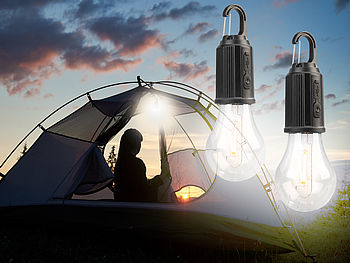 Lunartec LED-Camping-Glühbirne: 16er-Set LED-Akku-Glühbirnen mit je 120 Lumen, 400 mAh, USB-Ladung (LED-Glühbirne akkubetrieben)