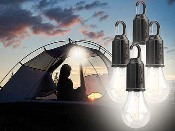 Lunartec Glühbirne USB aufladbar: 4er-Set LED-Akku-Glühbirnen mit je 120 Lumen, 400 mAh, USB-Ladung (wiederaufladbare Glühbirne)