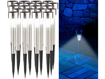 PEARL Solarleuchten klein: 20er-Set Mini-Solar-LED-Wegeleuchten mit Dämmerungssensor, IP44 (Solarlampen-Set Garten)