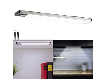 Lunartec Akku-LED-Lichtleiste, Licht- & Bewegungssensor, tageslichtweiß, 23 cm