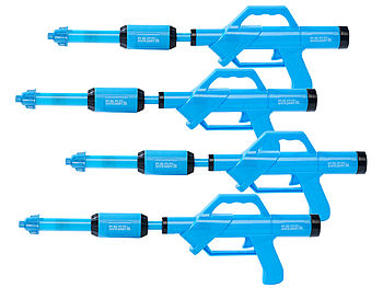 PEARL starke Wasserpistole: Set de 4 pistoale de apă cu conector pentru sticle PET (Wasserpistole Flaschenanschluss)