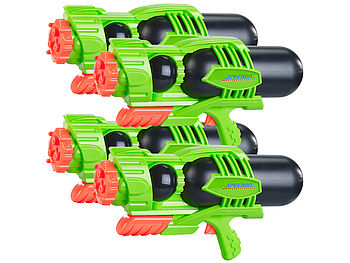 Speeron Spritzpistole Garten: 4er-Set Kinder-XL-Wasserpistole mit 1.600-ml-Wassertank, 3 Strahlarten (Wassergewehre)