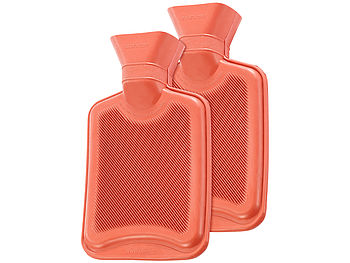 PEARL Kinder-Wärme-Flasche: 2er-Set Wärmflasche, Größe M, rot, 0,5 Liter (Wärmekissen)